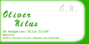 oliver milus business card